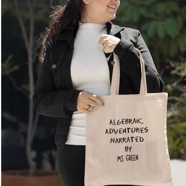 Algebraic Adventures Personalized Math Teacher Tote Bag (Shop now and elevate your teaching style!)