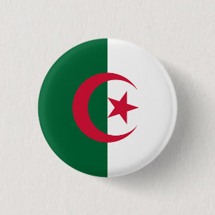 Algeria (Algerian) Flag 3 Cm Round Badge