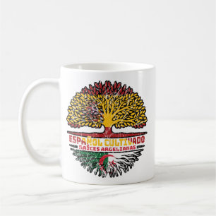 Algeria Algerian Spain Spanish Tree Roots Flag Coffee Mug