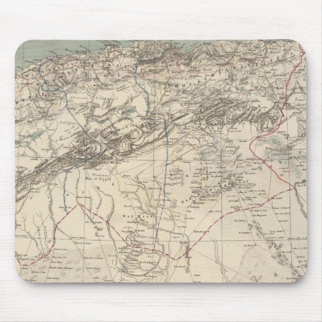 Algeria Atlas Map Mouse Pad (Front)