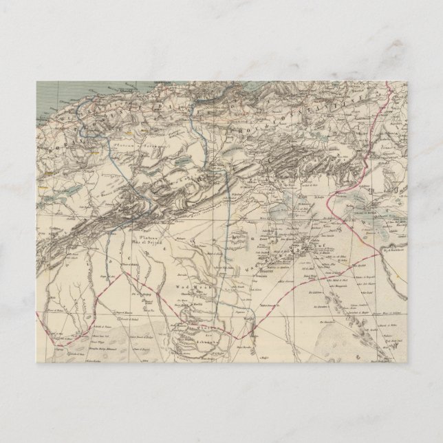Algeria Atlas Map Postcard (Front)