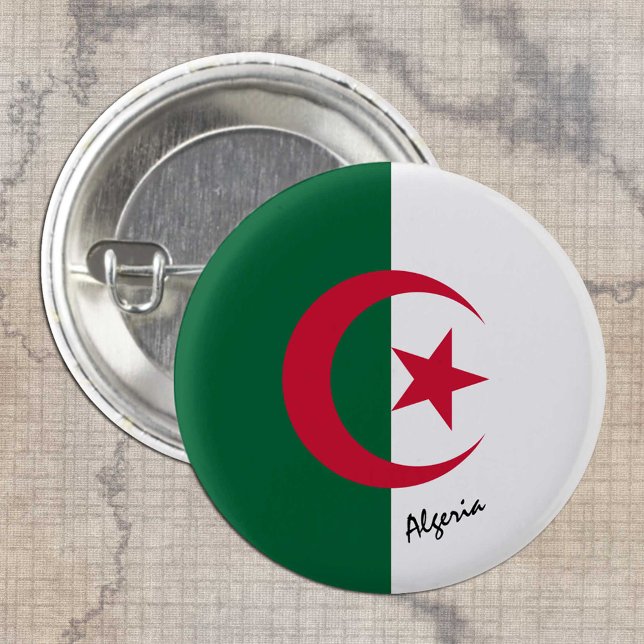 Algeria button, patriotic Algerian Flag fashion 3 Cm Round Badge (Creator Uploaded)