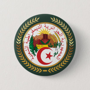 Algeria Coat of Arms 6 Cm Round Badge