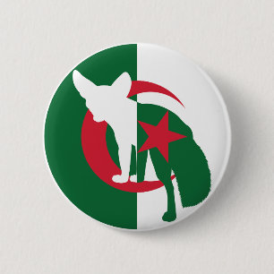Algeria Fennec Fox Algerian National Animal Flag 6 Cm Round Badge