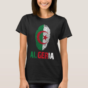 ALGERIA Finger Print Flag I Love Algeria Travel T-Shirt