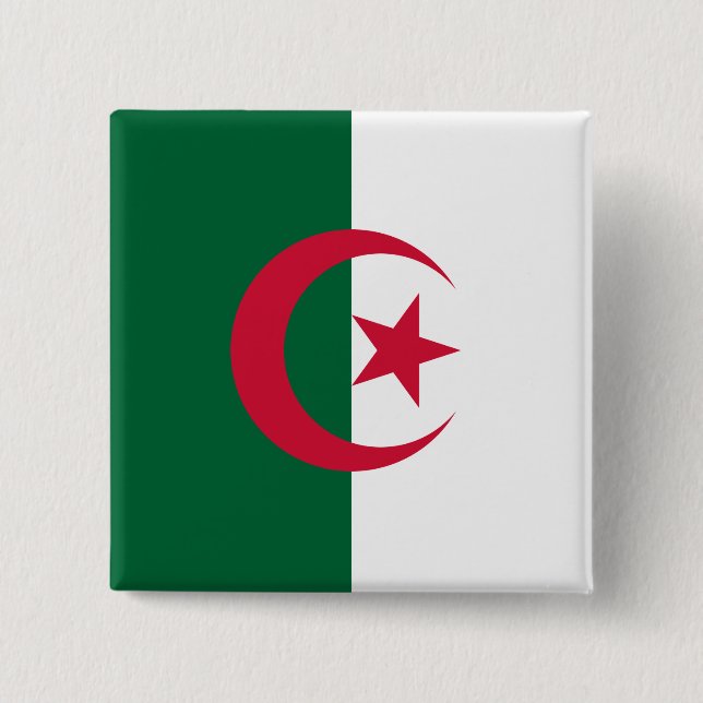 Algeria Flag 15 Cm Square Badge (Front)