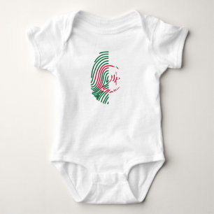 Algeria Flag Fingerprint Baby Bodysuit