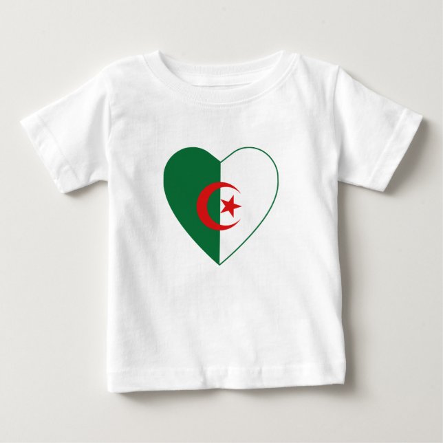Algeria Flag Heart T-Shirt (Front)