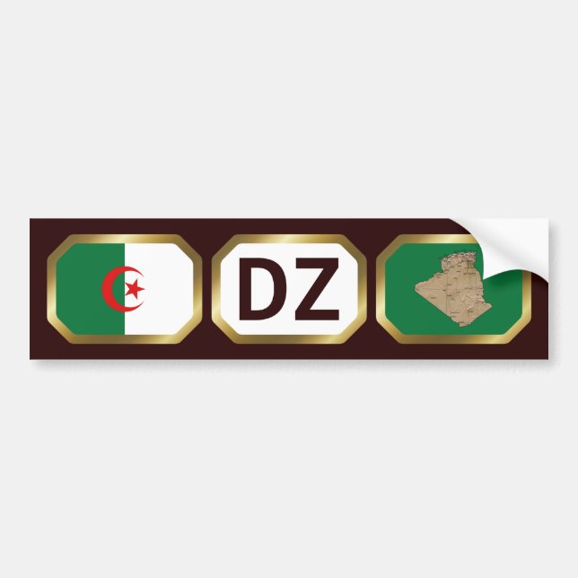 Algeria Flag Map Code Bumper Sticker (Front)