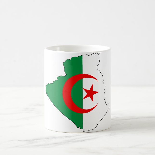 Algeria flag map DZ Coffee Mug (Center)