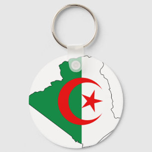 Algeria flag map DZ Key Ring