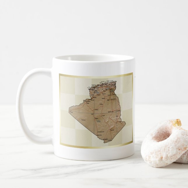 Algeria Flag + Map Mug (With Donut)