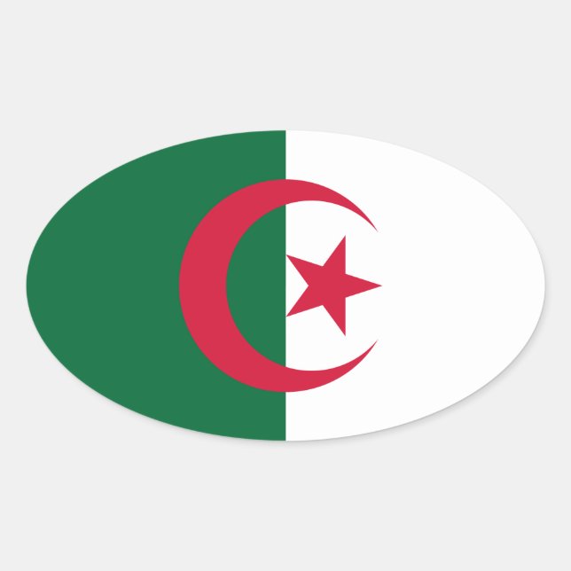 Algeria Flag Oval Sticker (Front)