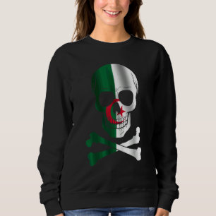 Algeria Flag Skull Flag Algeria Sweatshirt