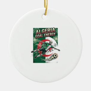 Algeria Goal Energy Skeleton Striker Nations Bold Ceramic Ornament