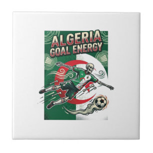 Algeria Goal Energy Skeleton Striker Nations Bold Ceramic Tile
