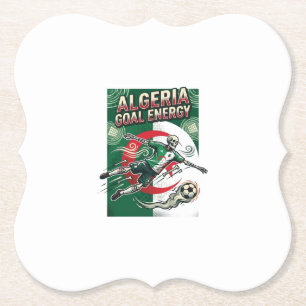 Algeria Goal Energy Skeleton Striker Nations Bold Paper Coaster