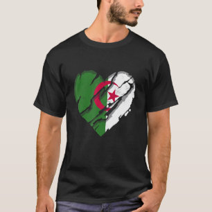 Algeria Heart Algerian Flag Algerian Pride T-Shirt
