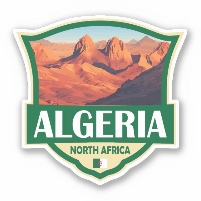 Algeria Illustration Retro Badge (Front)