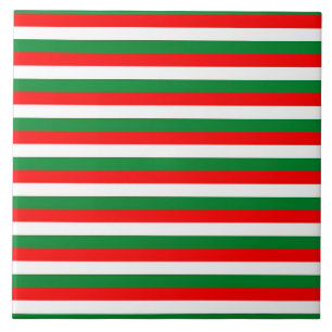 algeria Lebanon Oman Italy flag stripes red white Ceramic Tile