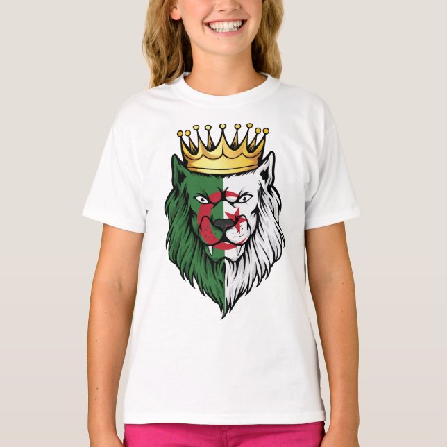 Algeria Lion King Flag  T-Shirt (Front)