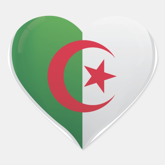 Algeria love flag pride heart sticker (Front)
