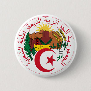 Algeria National Emblem 6 Cm Round Badge