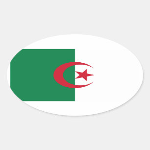 Algeria National Flag Oval Sticker