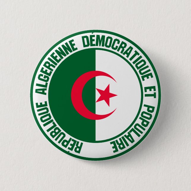 Algeria Round Emblem 6 Cm Round Badge (Front)