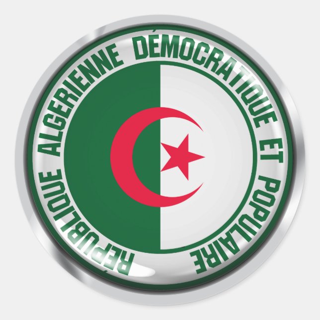 Algeria Round Emblem Classic Round Sticker (Front)