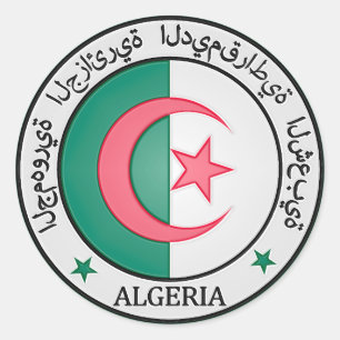 Algeria  Round Emblem Classic Round Sticker