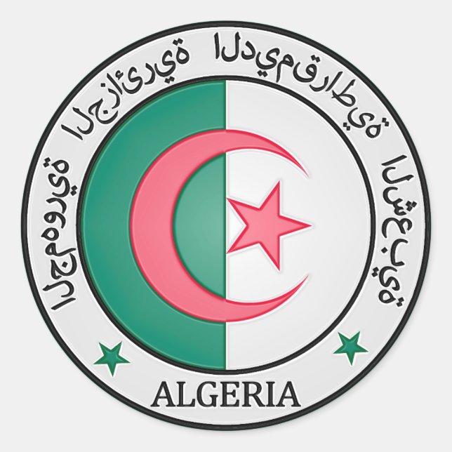 Algeria  Round Emblem Classic Round Sticker (Front)