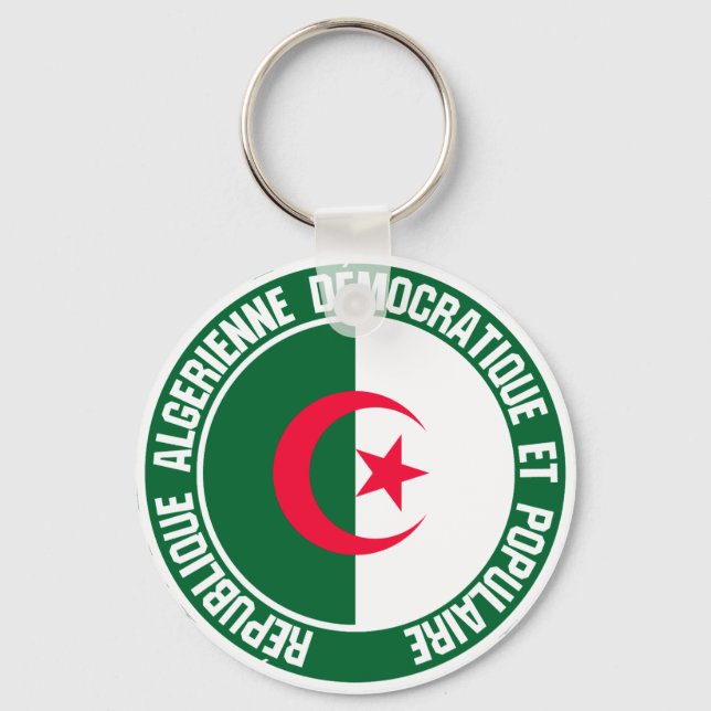 Algeria Round Emblem Key Ring (Front)