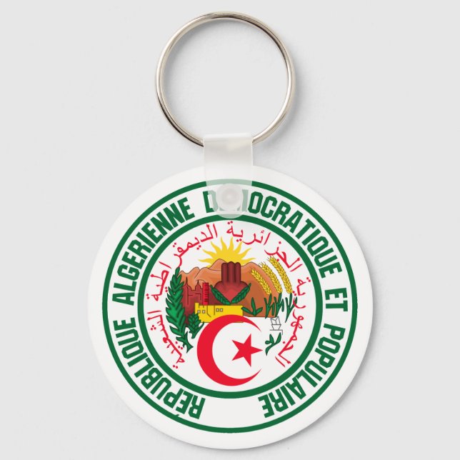 Algeria Round Emblem Key Ring (Front)