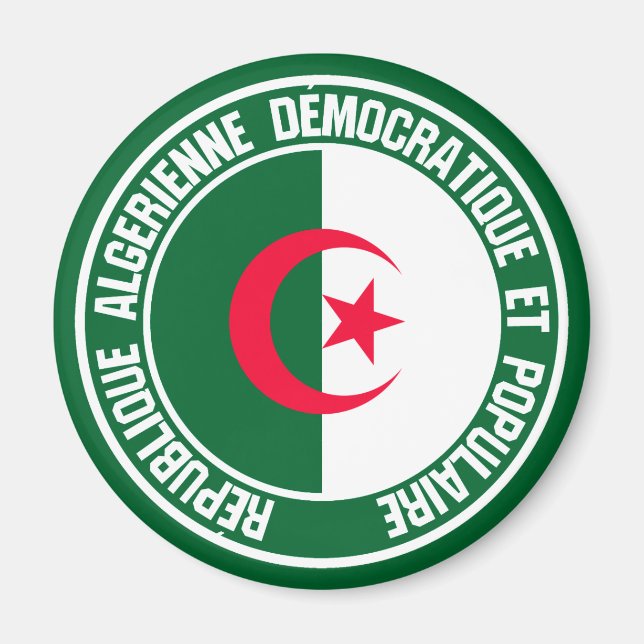 Algeria Round Emblem Magnet (Front)