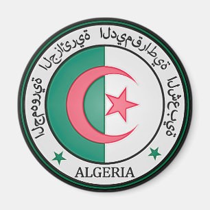 Algeria Round Emblem Magnet