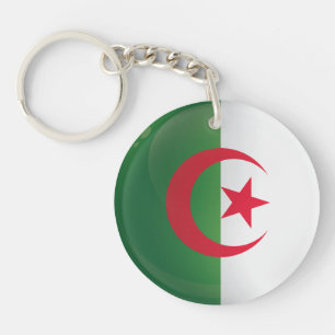 Algeria  Round Icon Flag Key Ring
