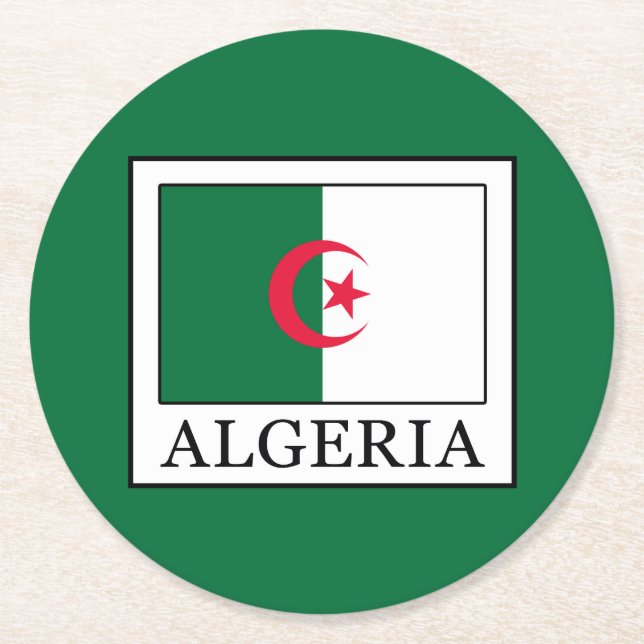 Algeria Round Paper Coaster (Front)