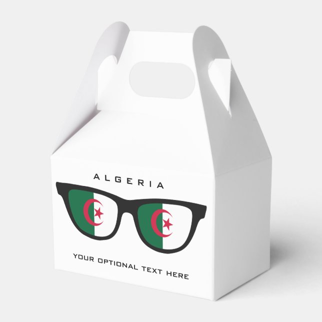 Algeria Shades custom text & colour favour box (Front Side)