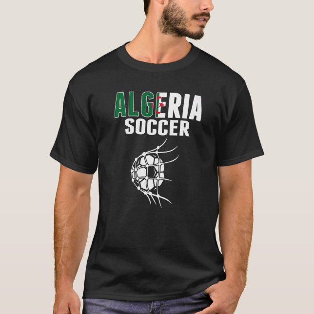 Algeria Soccer Ball In Net  Algerian Football Supp T-Shirt (Front)