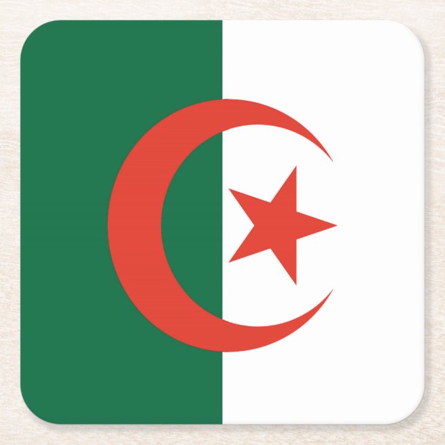 Algeria Square Paper Coaster (Front)