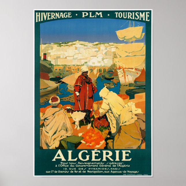 Algeria Vintage Travel Poster Restored (Front)