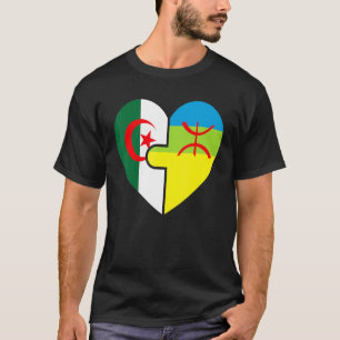Algerian Amazigh Roots Matching Flag  Proud Of My  T-Shirt
