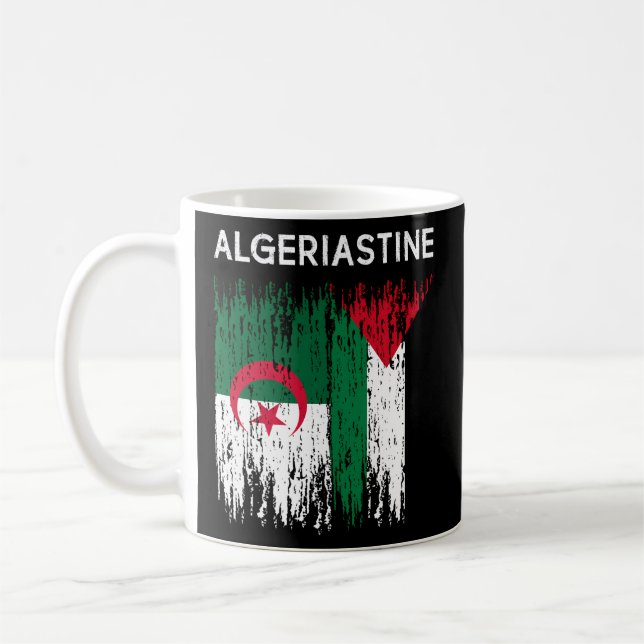 Algerian And Palestinian Flag Algeria And Palestin Coffee Mug (Left)