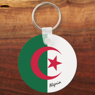 Algerian Flag & Algeria holiday, patriots / sports Key Ring