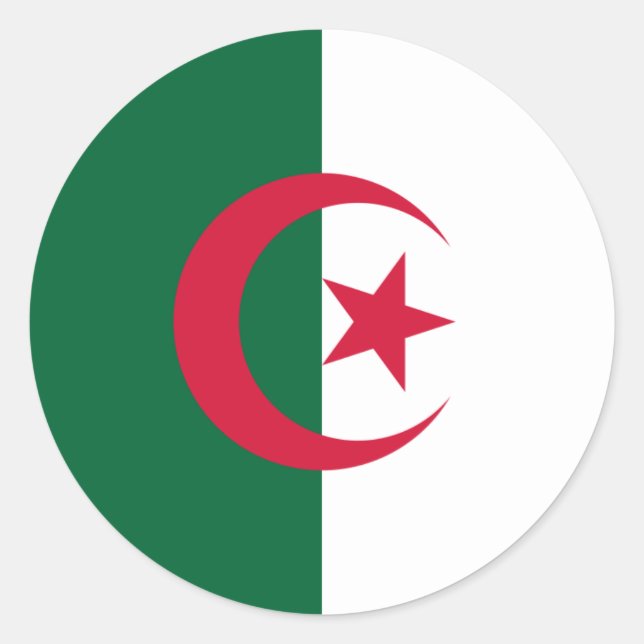 Algerian Flag, Flag of Algeria Classic Round Sticker (Front)