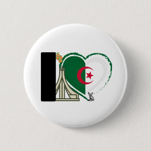 Algerian Heart - For real Algerians! 6 Cm Round Badge
