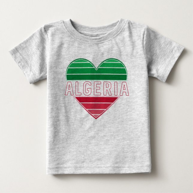 Algerian Heart, I Love Algeria Baby T-Shirt (Front)