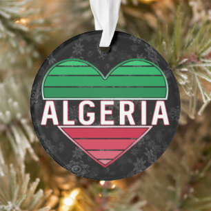 Algerian Heart, I Love Algeria Holiday Ornament