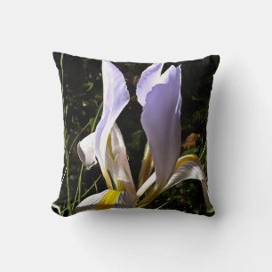 Algerian Iris Hyperrealistic Wildflower Painting Cushion